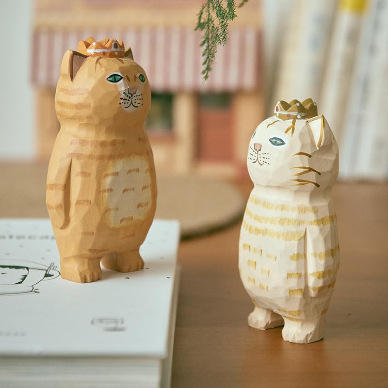 根付け、提げ物、木彫製植物装飾オブジェ 約3,5cm、作家名あり Amazon.co.jp: ハンドメイド猫型木彫りオブジェ | 可愛らしいデザイン